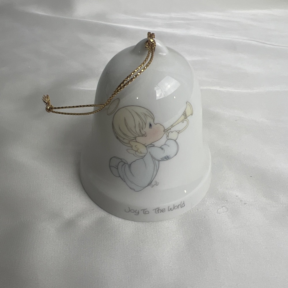 1985 Precious Moments Joy To The World Bell Samuel L. Butcher Ceramic Ornament